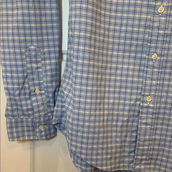 Men's Ralph Lauren Slim Fit Performance Baby Blue Checkered Shirt - Picture 7 of 12